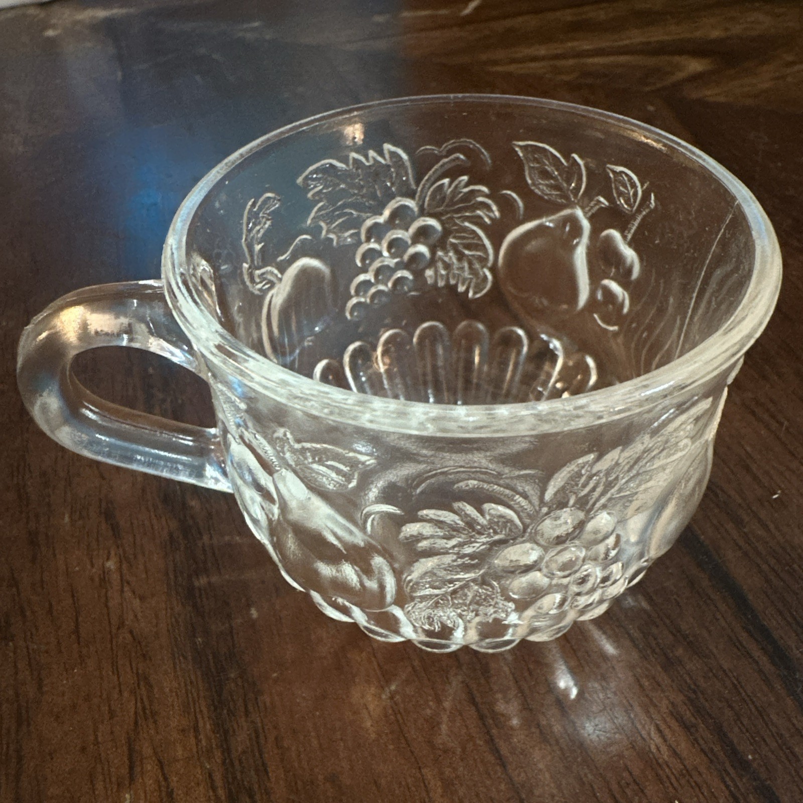 Vintage Jeannette Glass Fruit Clear Pattern punch cup. 12 Pieces, photo 1