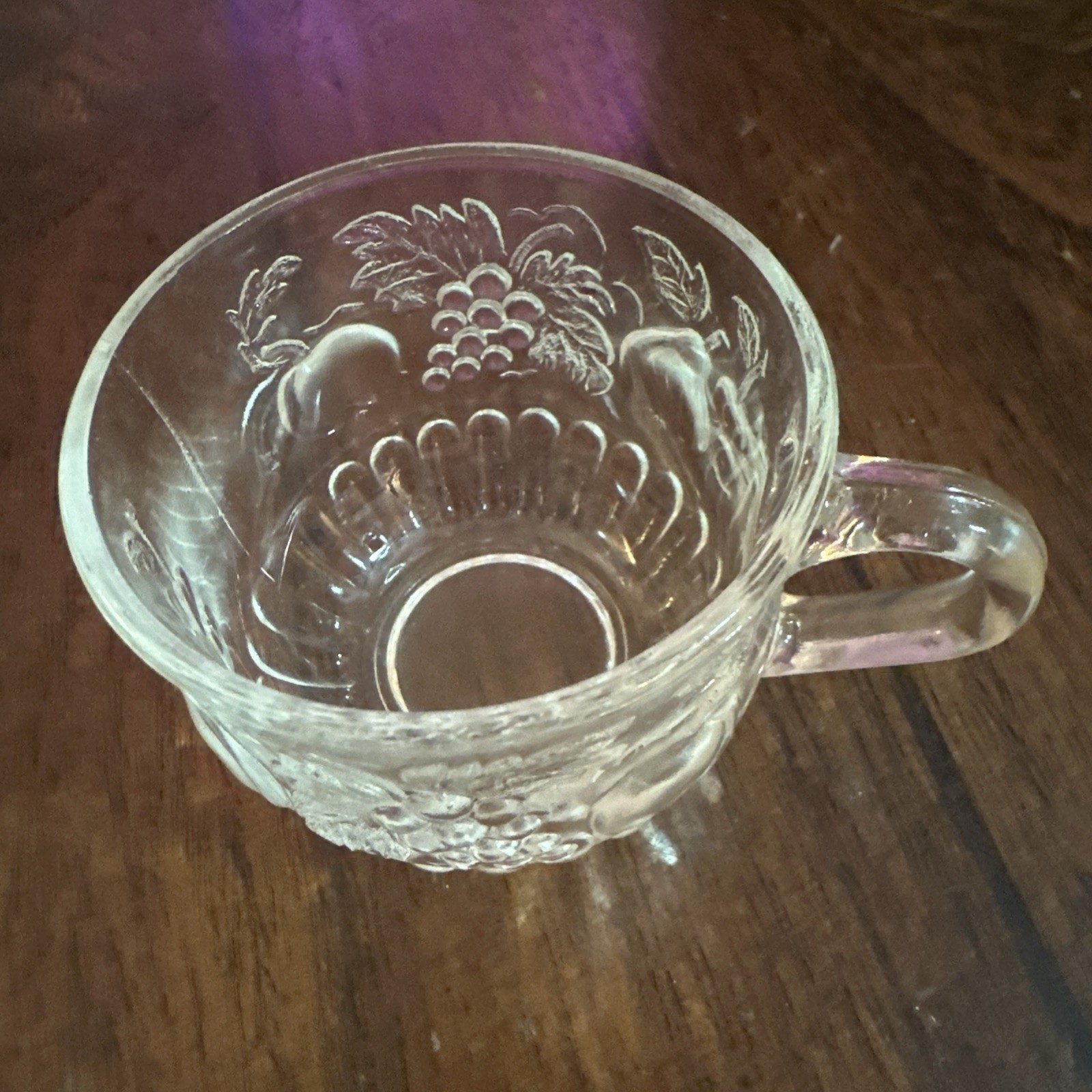 Vintage Jeannette Glass Fruit Clear Pattern punch cup. 12 Pieces, photo 3