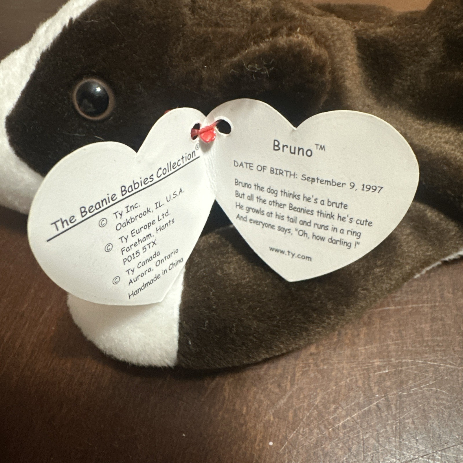 Ty Beanie Baby Bruno the Plush Bull Terrier , photo 3