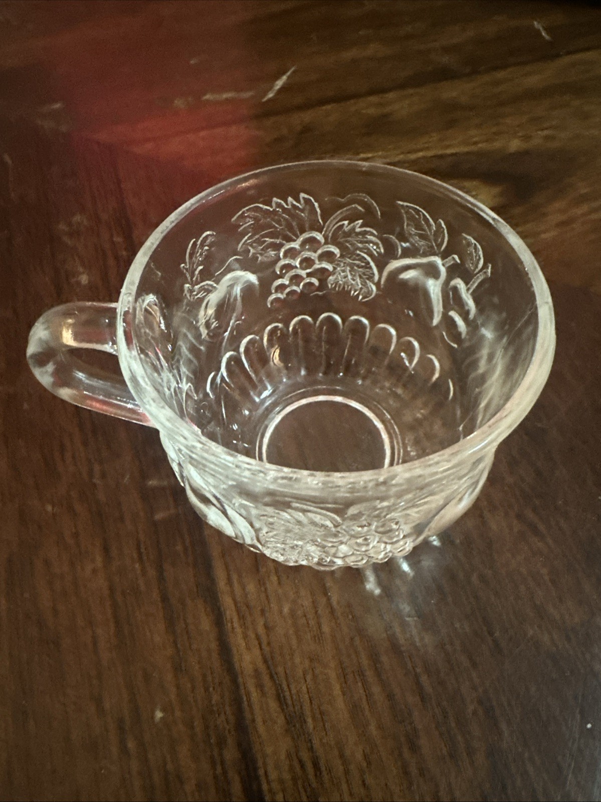 Vintage Jeanette Glass Company "Fruit" Clear Glass Punch Cup, photo 1