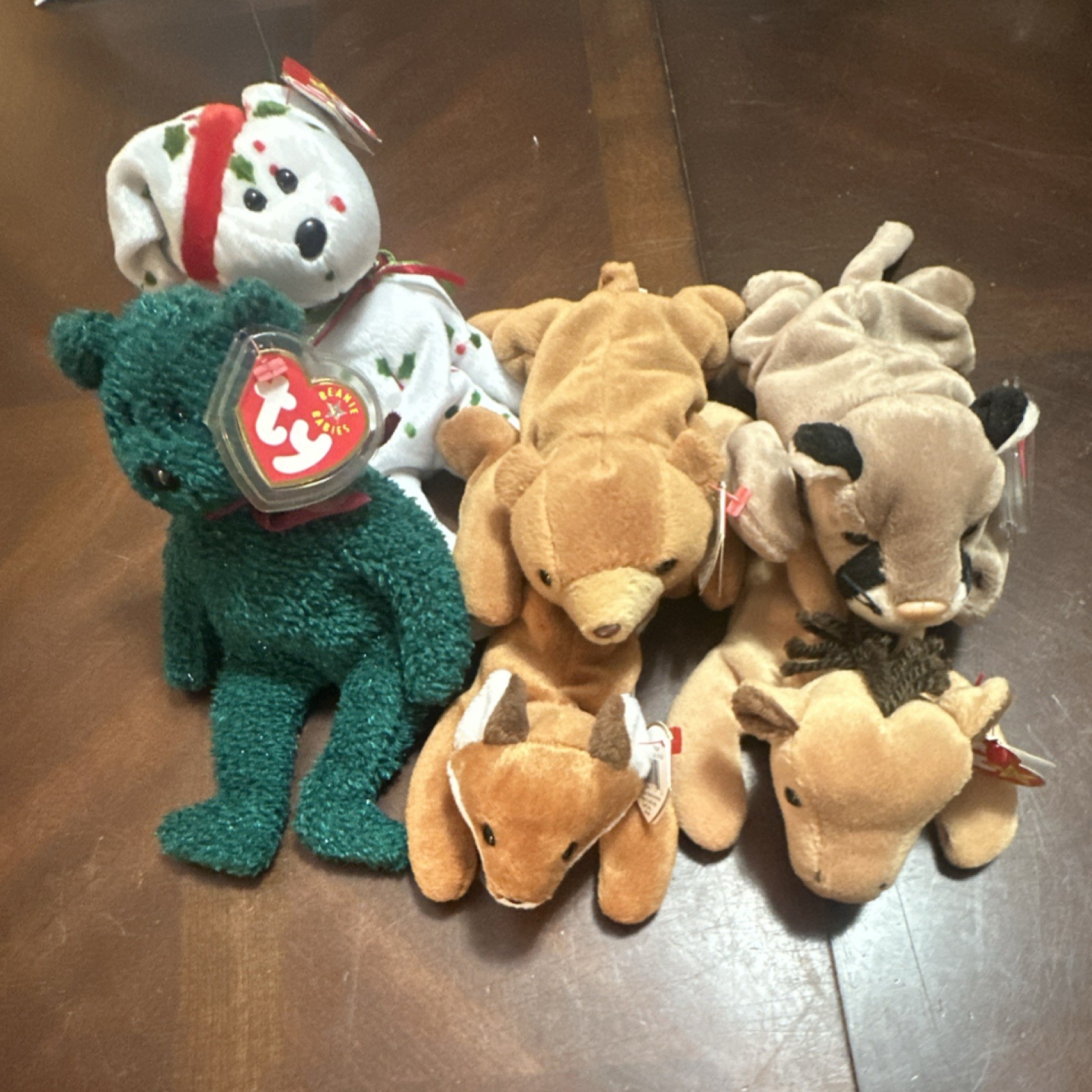 Ty Beanie Babies Lot Sly Cubbie Canyon Derby 1998 2001 Holiday Bears w/ Tags, photo 1