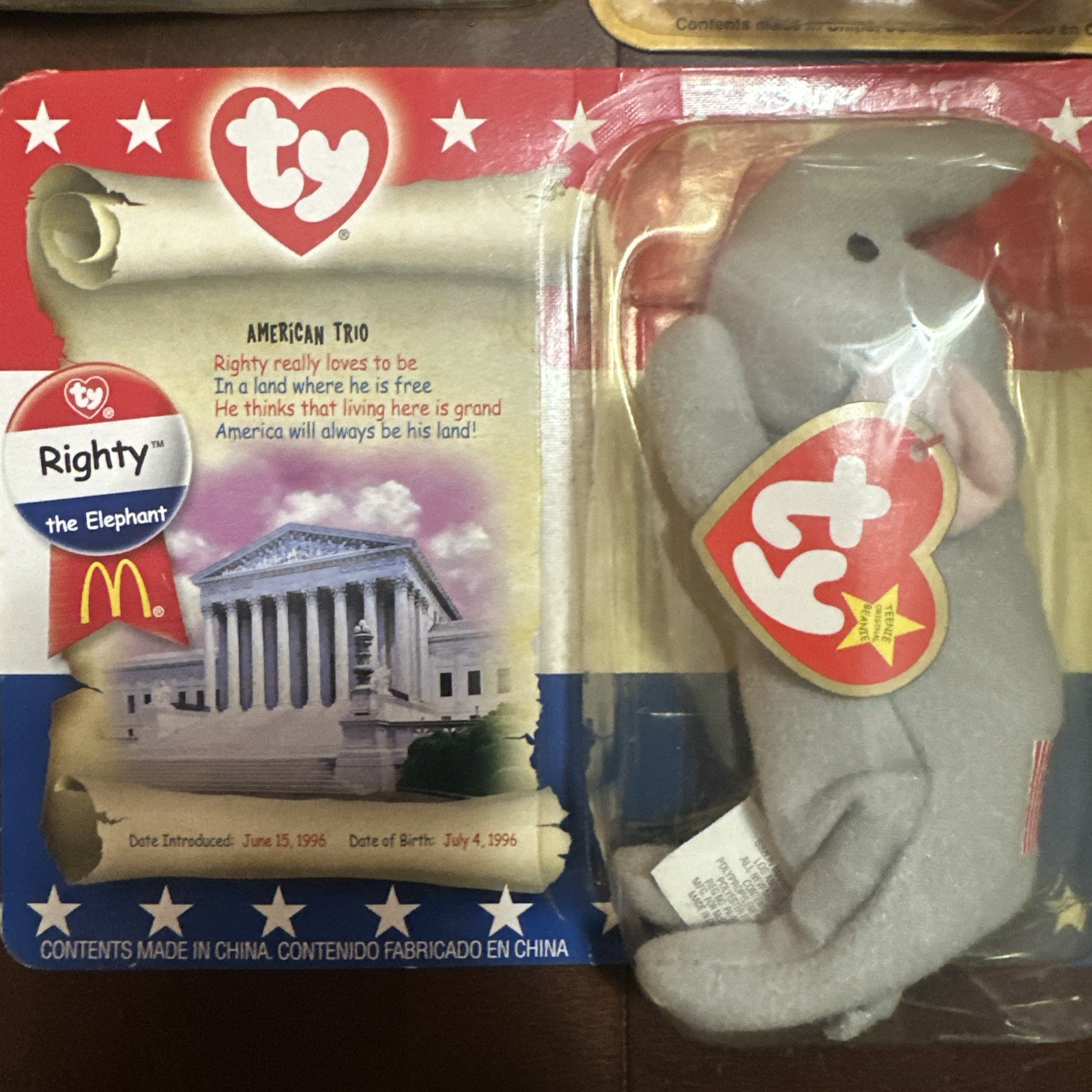 TY American Trio Complete Set of 3 McDonald's  + bonus Glory and Britannia, photo 3