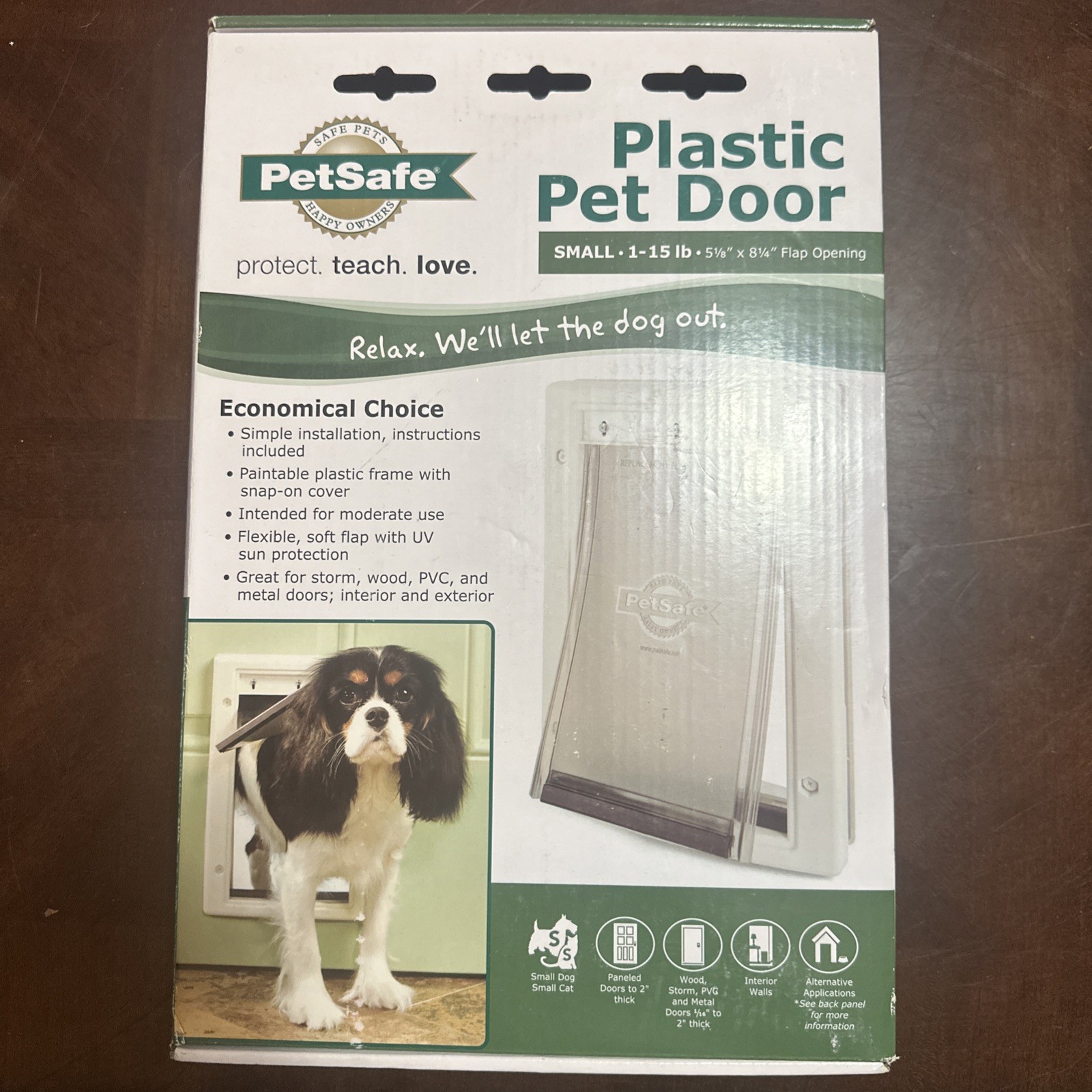 PetSafe Plastic Pet Door Small 1-15 lb Dog Cat Flap Door/Wall Mount White New, photo 1