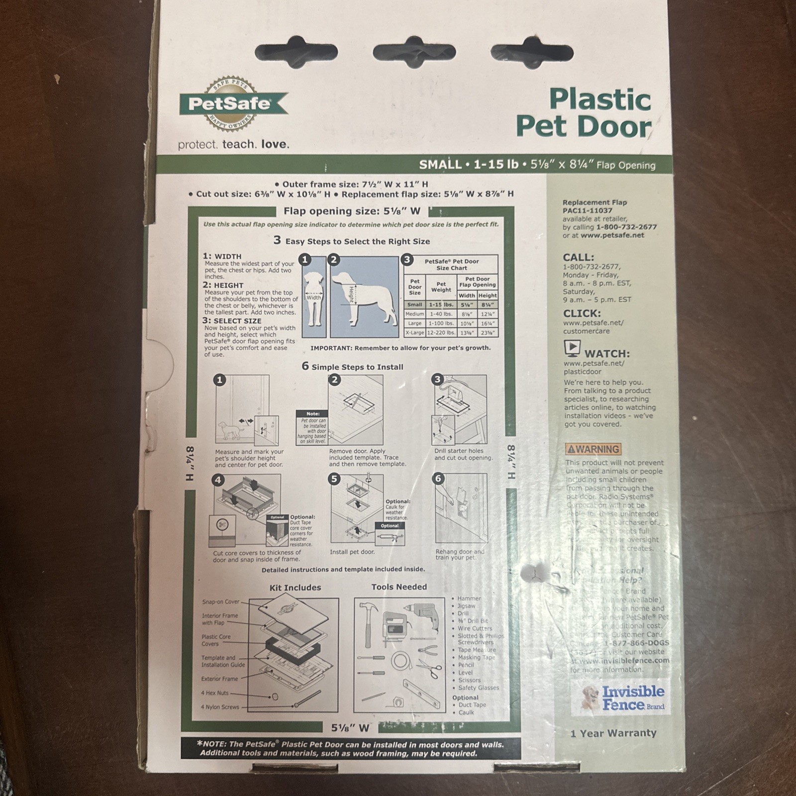 PetSafe Plastic Pet Door Small 1-15 lb Dog Cat Flap Door/Wall Mount White New, photo 2
