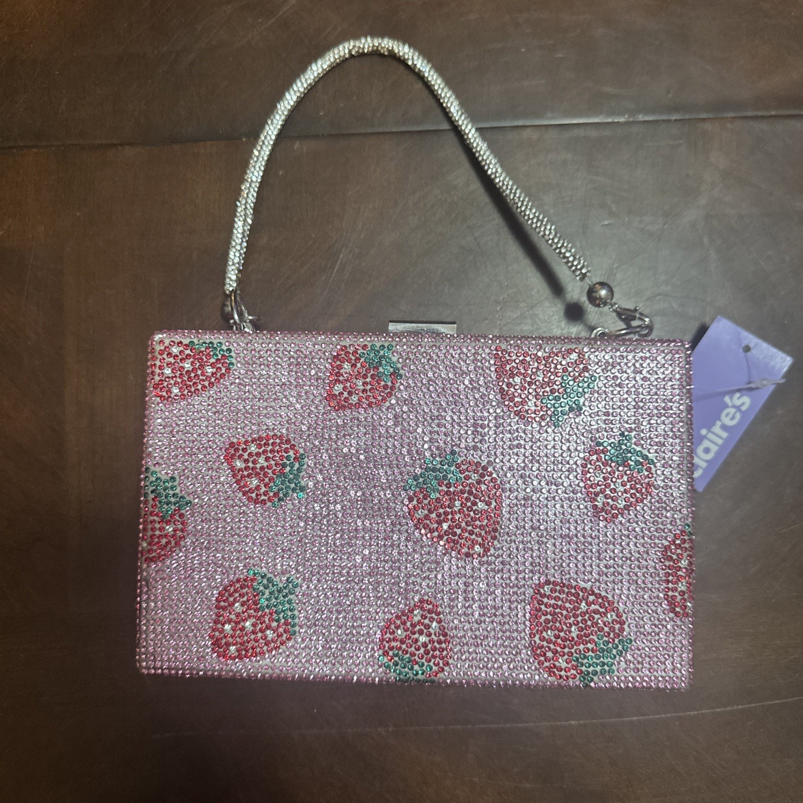 Pink Strawberry Rhinestone purse, photo 1